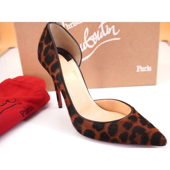 Christian Louboutin Iriza Leopard Hair Pointy d'orsay Pumps Size 37 print $825 - Picture 1 of 11